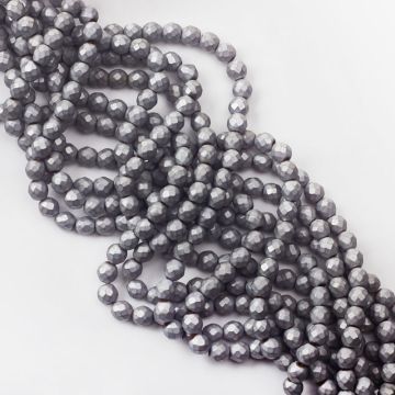 Hematyt kulka fasetowana mat silver 8mm