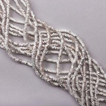 Hematyt przekładka poduszka light silver satine 4x1,5mm - II gatunek