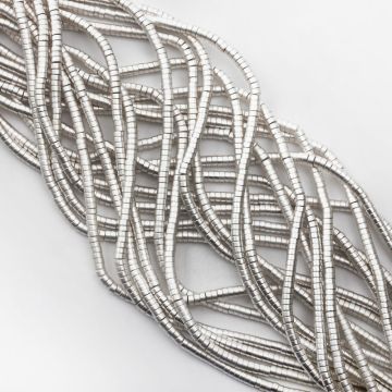 Hematyt krążek płaski light silver satine 4x2mm