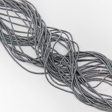 Hematyt przekładka baryłka natural mat 2mm