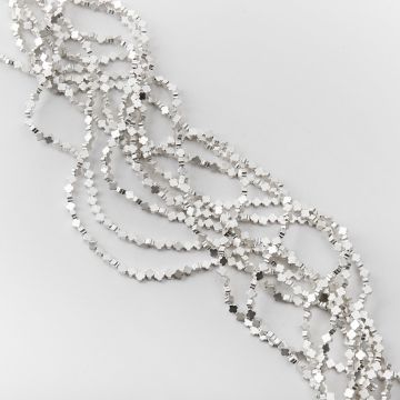 Hematyt przekładka koniczyna marokańska light silver mat 4mm