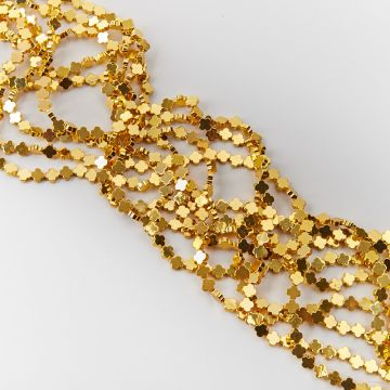 Hematyt przekładka koniczyna marokańska light gold 6mm