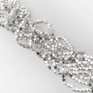 Hematyt przekładka koniczyna marokańska light silver mat 6mm