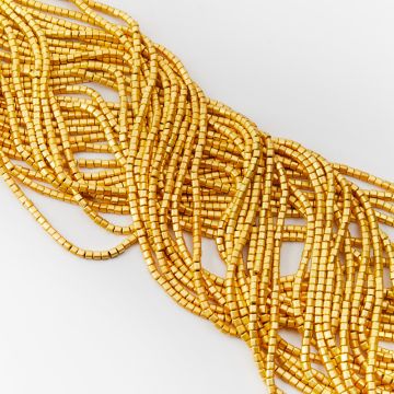 Hematyt walec kanciasty light gold mat 3mm