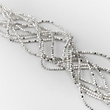 Hematyt kostka ścięta light silver mat 3mm