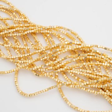 Hematyt kostka ścięta light gold mat 2mm