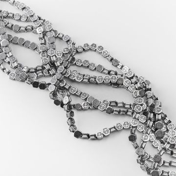Hematyt koralik do bransoletek shambalowych kotwica silver 8,5mm