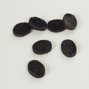 Kwarc tytanowy platerowany druzy owal czarny 20x15mm