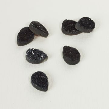 Kwarc tytanowy platerowany druzy łezka czarna 18x13mm