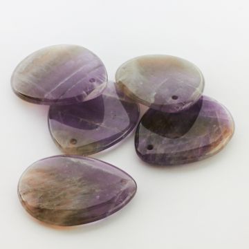 Ametyst łezka gładka zawieszka 45mm