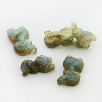 Zawieszka z labradorytu lisek opalizujący 21-36mm