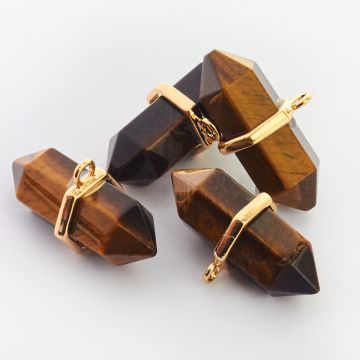 Zawieszka tygrysie oko w okuciu 36x13mm Zawieszka tygrysie oko w okuciu 36x13mm