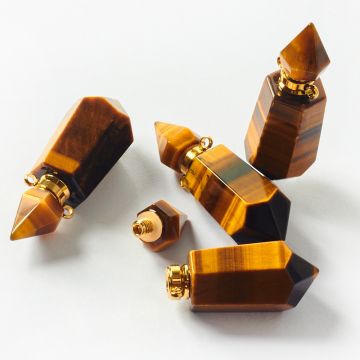 Zawieszka perfumetka z tygrysiego oka odkręcana 43x15,5mm Zawieszka perfumetka z tygrysiego oka odkręcana 43x15,5mm