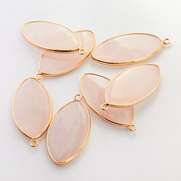 Kryształ górski różowy zawieszka wrzeciono w okuciu 44mm