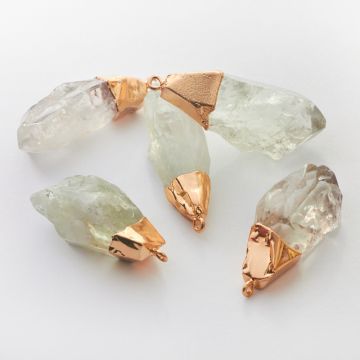 Kryształ górski zielony bryłka nieregularna w okuciu 40-60mm