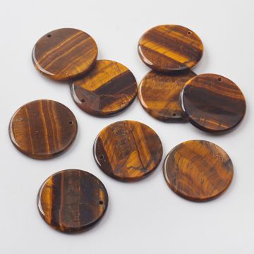 Tygrysie oko zawieszka krążek płaski 30mm