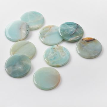 Amazonit zawieszka krążek płaski 30mm