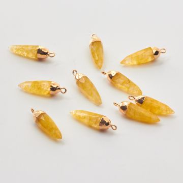 Cytryn zawieszka grot fasetowany w okuciu 26,5mm