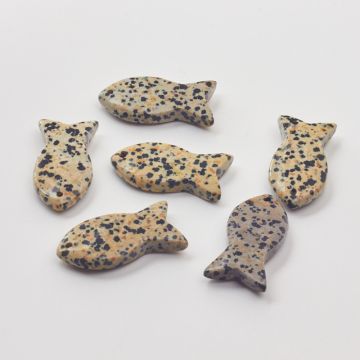 Jaspis dalmatyński zawieszka rybka 39,5mm