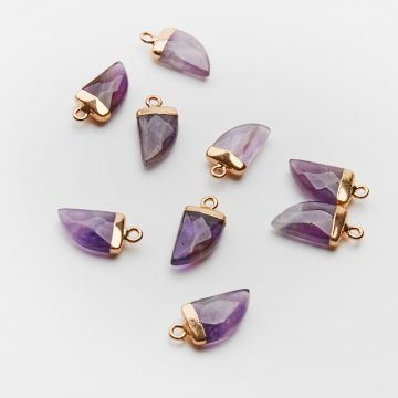Ametyst kieł w okuciu zawieszka 10,5-16,5mm