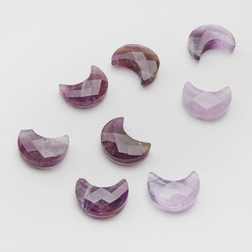 Ametyst księżyc fasetowany zawieszka 19x15mm