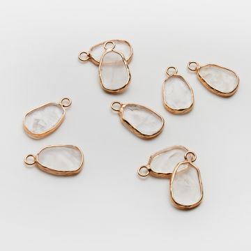 Kryształ górski owal płaski zawieszka w okuciu 20mm Kryształ górski owal płaski zawieszka w okuciu 20mm