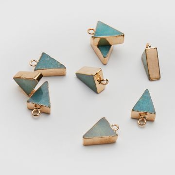 Amazonit trójkąt zawieszka w okuciu 16mm Amazonit trójkąt zawieszka w okuciu 16mm