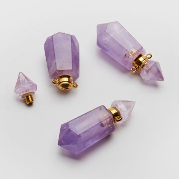Zawieszka perfumetka z ametystu odkręcana 40mm