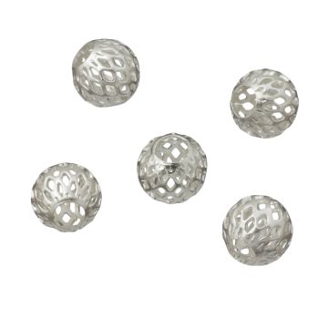 Posrebrzane kulki ażurowe 10mm