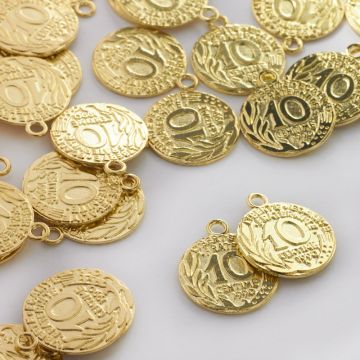 Metalowa zawieszka moneta 19mm