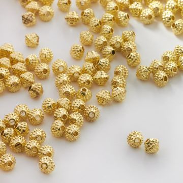 Metalowy koralik ufo w kropeczki 5,5mm