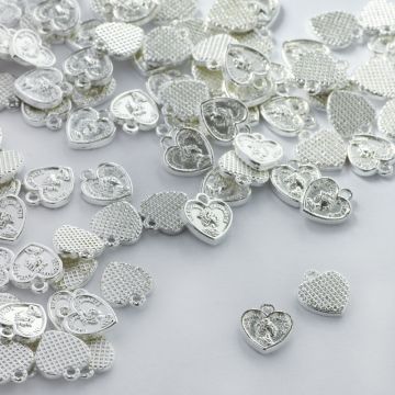 Metalowa zawieszka serce 8,5mm