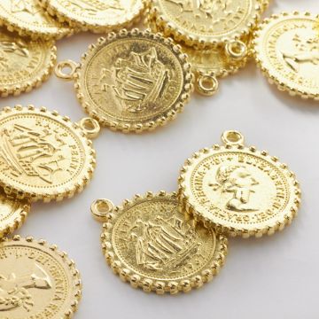 Metalowa zawieszka moneta duża 27mm