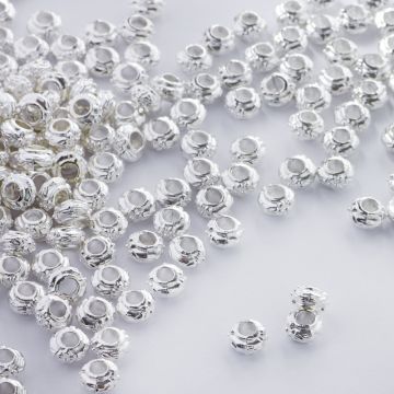 Metalowy koralik oponka ozdobna 6,5mm