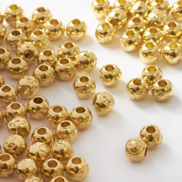 Koraliki metalowe kulki gładkie z gwiazdką 7mm