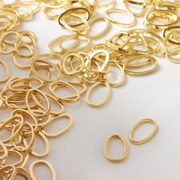 Łącznik metalowy owal błyszczący 12x7mm