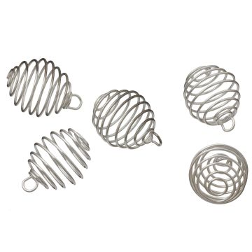 Posrebrzane owale spiralne z oczkiem 20mm