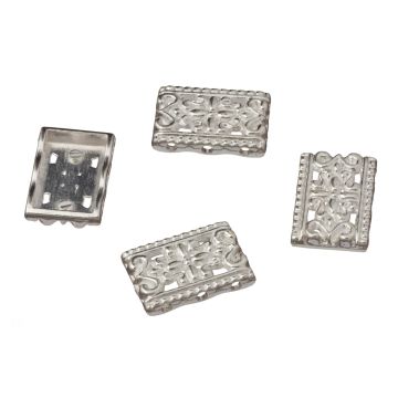 Przekładka kwadrat ozdobny 3 dziurki 17x11mm