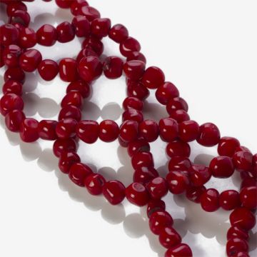 Koral bambusowy kamyczki nieregularne wiśniowe 6-7mm