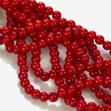 Koral bambusowy kulka czerwona 6-7mm
