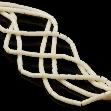 Koral bambusowy słupki białe 8x4mm