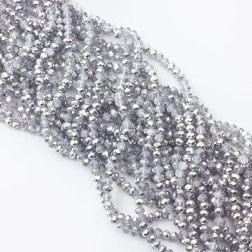 Kryształki oponki fasetowane half silver 5x6mm