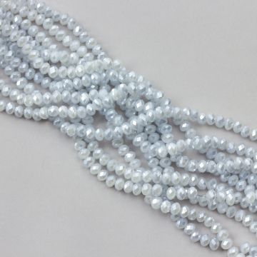 Kryształki oponki fasetowane snow grey AB