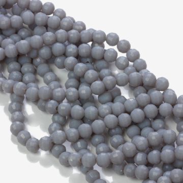 Kryształki kulki fasetowane 96 cuts light grey 6mm