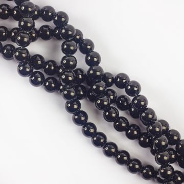 Koraliki szklane powlekane czarne 10mm