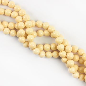 Koraliki szklane powlekane kość słoniowa 10mm