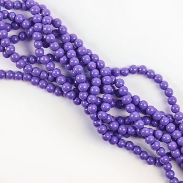 Koraliki szklane powlekane fioletowe 6mm