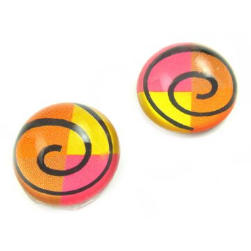 Kaboszon szklany okrągły zakręcony twister 20mm