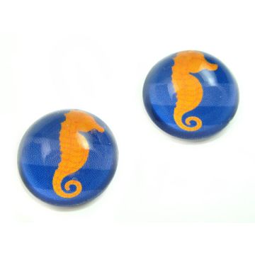 Kaboszon szklany okrągły konik morski 20mm