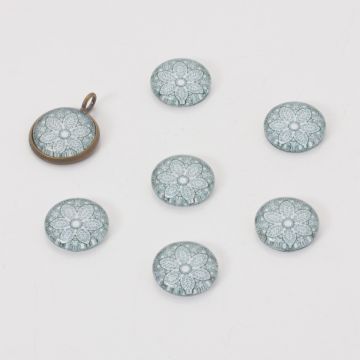 Kaboszon szklany kalejdoskop 14mm jasno zielony